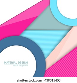 Vector material design background. Abstract creative concept layout template. For web and mobile app, paper art illustration design. style blank, poster, booklet. Motion wallpaper element. Flat ui