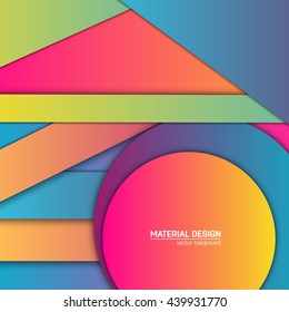 Vector material design background. Abstract creative concept layout template. For web and mobile app, paper art illustration design. style blank, poster, booklet. Motion wallpaper element. Flat ui