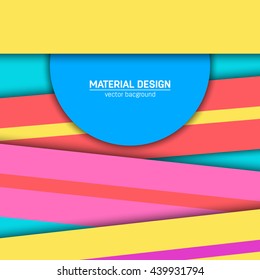 Vector material design background. Abstract creative concept layout template. For web and mobile app, paper art illustration design. style blank, poster, booklet. Motion wallpaper element. Flat ui