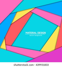 Vector material design background. Abstract creative concept layout template. For web and mobile app, paper art illustration design. style blank, poster, booklet. Motion wallpaper element. Flat ui