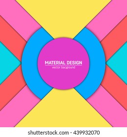 Vector material design background. Abstract creative concept layout template. For web and mobile app, paper art illustration design. style blank, poster, booklet. Motion wallpaper element. Flat ui