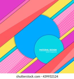 Vector material design background. Abstract creative concept layout template. For web and mobile app, paper art illustration design. style blank, poster, booklet. Motion wallpaper element. Flat ui