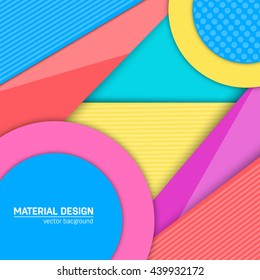 Vector material design background. Abstract creative concept layout template. For web and mobile app, paper art illustration design. style blank, poster, booklet. Motion wallpaper element. Flat ui