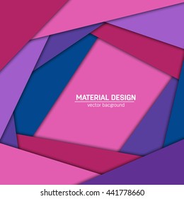 Vector material design background. Abstract creative concept layout template. For web and mobile app, paper art illustration design. style blank, poster, booklet. Motion wallpaper element. Flat ui