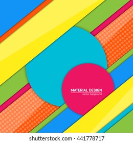 Vector material design background. Abstract creative concept layout template. For web and mobile app, paper art illustration design. style blank, poster, booklet. Motion wallpaper element. Flat ui