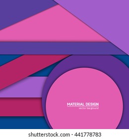 Vector material design background. Abstract creative concept layout template. For web and mobile app, paper art illustration design. style blank, poster, booklet. Motion wallpaper element. Flat ui
