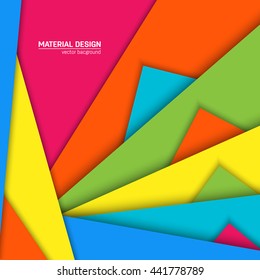 Vector material design background. Abstract creative concept layout template. For web and mobile app, paper art illustration design. style blank, poster, booklet. Motion wallpaper element. Flat ui