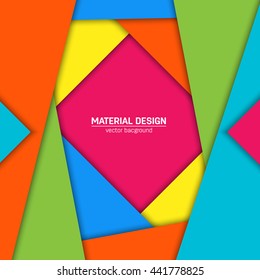Vector material design background. Abstract creative concept layout template. For web and mobile app, paper art illustration design. style blank, poster, booklet. Motion wallpaper element. Flat ui