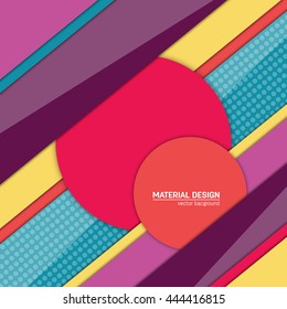 Vector material design background. Abstract creative concept layout template. For web and mobile app, paper art illustration design. style blank, poster, booklet. Motion wallpaper element. Flat ui