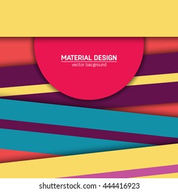 Vector material design background. Abstract creative concept layout template. For web and mobile app, paper art illustration design. style blank, poster, booklet. Motion wallpaper element. Flat ui