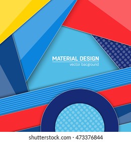 Vector material design background. Abstract creative concept layout template. For web and mobile app, paper art illustration design. style blank, poster, booklet. Motion wallpaper element. Flat ui