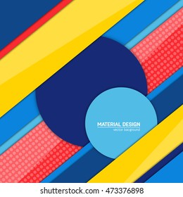 Vector material design background. Abstract creative concept layout template. For web and mobile app, paper art illustration design. style blank, poster, booklet. Motion wallpaper element. Flat ui