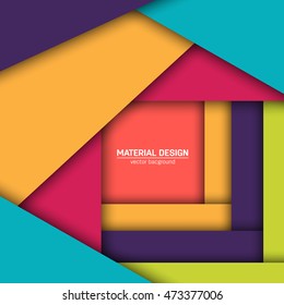 Vector material design background. Abstract creative concept layout template. For web and mobile app, paper art illustration design. style blank, poster, booklet. Motion wallpaper element. Flat ui