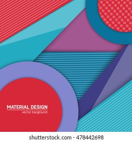 Vector material design background. Abstract creative concept layout template. For web and mobile app, paper art illustration design. style blank, poster, booklet. Motion wallpaper element. Flat ui