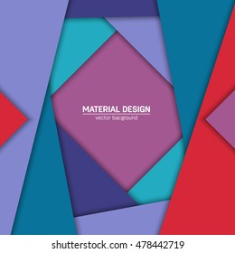 Vector material design background. Abstract creative concept layout template. For web and mobile app, paper art illustration design. style blank, poster, booklet. Motion wallpaper element. Flat ui