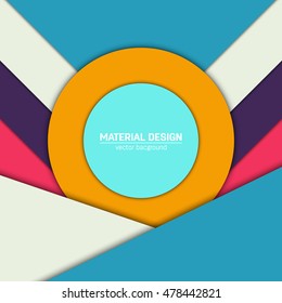 Vector material design background. Abstract creative concept layout template. For web and mobile app, paper art illustration design. style blank, poster, booklet. Motion wallpaper element. Flat ui