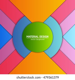 Vector material design background. Abstract creative concept layout template. For web and mobile app, paper art illustration design. style blank, poster, booklet. Motion wallpaper element. Flat ui