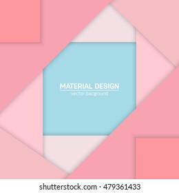 Vector material design background. Abstract creative concept layout template. For web and mobile app, paper art illustration design. style blank, poster, booklet. Motion wallpaper element. Flat ui