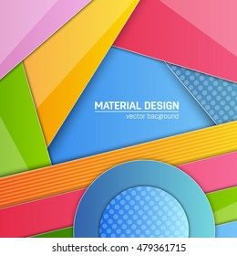 Vector material design background. Abstract creative concept layout template. For web and mobile app, paper art illustration design. style blank, poster, booklet. Motion wallpaper element. Flat ui