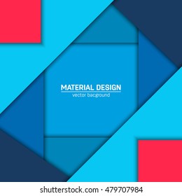 Vector material design background. Abstract creative concept layout template. For web and mobile app, paper art illustration design. style blank, poster, booklet. Motion wallpaper element. Flat ui