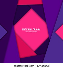 Vector material design background. Abstract creative concept layout template. For web and mobile app, paper art illustration design. style blank, poster, booklet. Motion wallpaper element. Flat ui