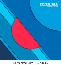 Vector material design background. Abstract creative concept layout template. For web and mobile app, paper art illustration design. style blank, poster, booklet. Motion wallpaper element. Flat ui