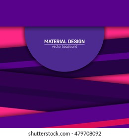 Vector material design background. Abstract creative concept layout template. For web and mobile app, paper art illustration design. style blank, poster, booklet. Motion wallpaper element. Flat ui