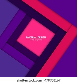 Vector material design background. Abstract creative concept layout template. For web and mobile app, paper art illustration design. style blank, poster, booklet. Motion wallpaper element. Flat ui
