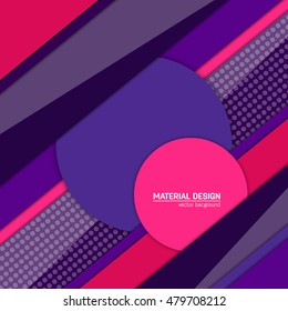 Vector material design background. Abstract creative concept layout template. For web and mobile app, paper art illustration design. style blank, poster, booklet. Motion wallpaper element. Flat ui
