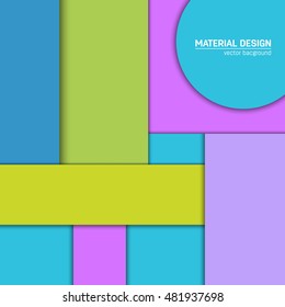 Vector material design background. Abstract creative concept layout template. For web and mobile app, paper art illustration design. style blank, poster, booklet. Motion wallpaper element. Flat ui