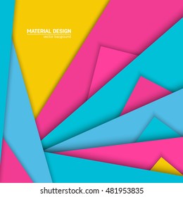 Vector material design background. Abstract creative concept layout template. For web and mobile app, paper art illustration design. style blank, poster, booklet. Motion wallpaper element. Flat ui