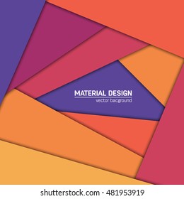 Vector material design background. Abstract creative concept layout template. For web and mobile app, paper art illustration design. style blank, poster, booklet. Motion wallpaper element. Flat ui