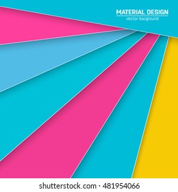 Vector material design background. Abstract creative concept layout template. For web and mobile app, paper art illustration design. style blank, poster, booklet. Motion wallpaper element. Flat ui
