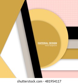 Vector material design background. Abstract creative concept layout template. For web and mobile app, paper art illustration design. style blank, poster, booklet. Motion wallpaper element. Flat ui