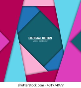Vector material design background. Abstract creative concept layout template. For web and mobile app, paper art illustration design. style blank, poster, booklet. Motion wallpaper element. Flat ui