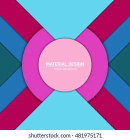 Vector material design background. Abstract creative concept layout template. For web and mobile app, paper art illustration design. style blank, poster, booklet. Motion wallpaper element. Flat ui