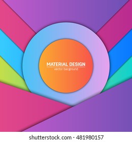 Vector material design background. Abstract creative concept layout template. For web and mobile app, paper art illustration design. style blank, poster, booklet. Motion wallpaper element. Flat ui