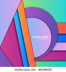 Vector material design background. Abstract creative concept layout template. For web and mobile app, paper art illustration design. style blank, poster, booklet. Motion wallpaper element. Flat ui