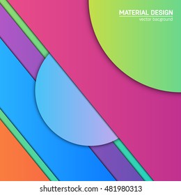 Vector material design background. Abstract creative concept layout template. For web and mobile app, paper art illustration design. style blank, poster, booklet. Motion wallpaper element. Flat ui