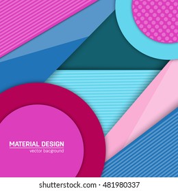 Vector material design background. Abstract creative concept layout template. For web and mobile app, paper art illustration design. style blank, poster, booklet. Motion wallpaper element. Flat ui