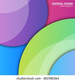 Vector material design background. Abstract creative concept layout template. For web and mobile app, paper art illustration design. style blank, poster, booklet. Motion wallpaper element. Flat ui