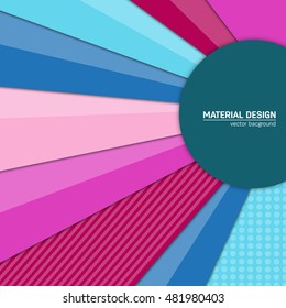 Vector material design background. Abstract creative concept layout template. For web and mobile app, paper art illustration design. style blank, poster, booklet. Motion wallpaper element. Flat ui