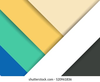 Vector material design background. Abstract creative concept layout template. For web and mobile app, paper art illustration.