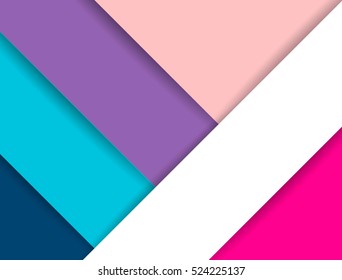 Vector material design background. Abstract creative concept layout template. For web and mobile app, paper art illustration.