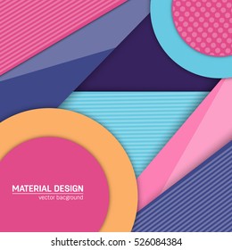 Vector material design background. Abstract creative concept layout template. For web and mobile app, paper art illustration design. style blank, poster, booklet. Motion wallpaper element. Flat ui
