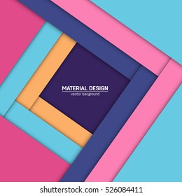 Vector material design background. Abstract creative concept layout template. For web and mobile app, paper art illustration design. style blank, poster, booklet. Motion wallpaper element. Flat ui