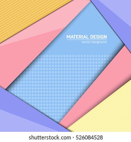 Vector material design background. Abstract creative concept layout template. For web and mobile app, paper art illustration design. style blank, poster, booklet. Motion wallpaper element. Flat ui