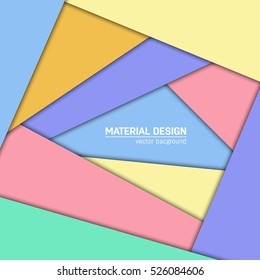 Vector material design background. Abstract creative concept layout template. For web and mobile app, paper art illustration, style blank, poster, booklet. Motion wallpaper element. Flat ui