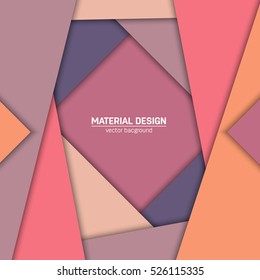 Vector material design background. Abstract creative concept layout template. For web and mobile app, paper art illustration, style blank, poster, booklet. Motion wallpaper element. Flat ui
