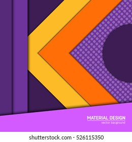 Vector material design background. Abstract creative concept layout template. For web and mobile app, paper art illustration, style blank, poster, booklet. Motion wallpaper element. Flat ui